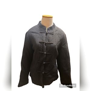 Eileen Fisher wool/ linen blend mandarin style jacket